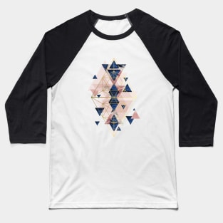 Blush Pink and Navy Geometric Baseball T-Shirt